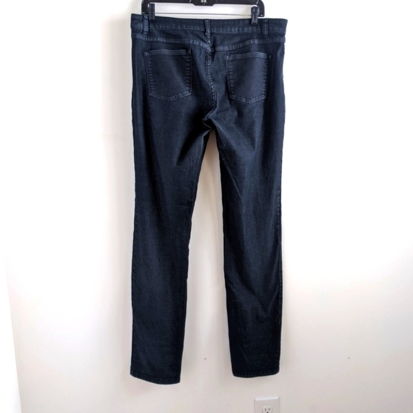 𝅺PRANA Kayla Black Wash Denim Straight Leg Jeans 14 Mid Rise Organic Cotton - Picture 4 of 14